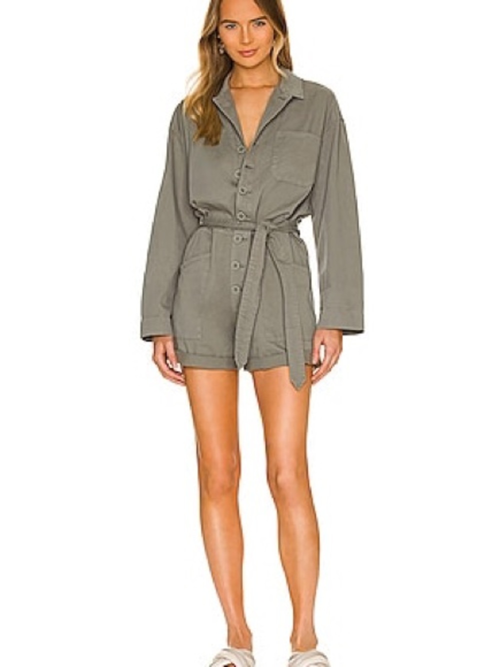 pistola Olive Utility Tie-Waist Jacket Romper